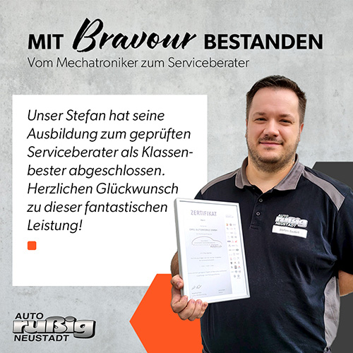 Mit Bravour bestanden. Serviceberater Stefan Seifert